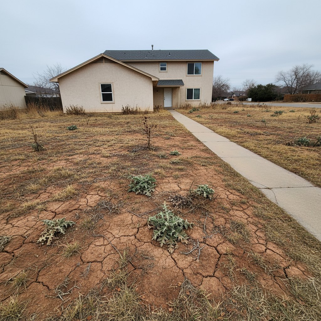 Yard before landscape construction