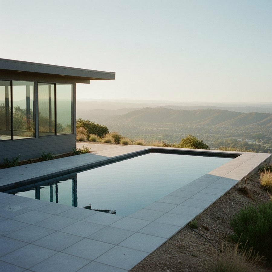 Hillside Pool Build after