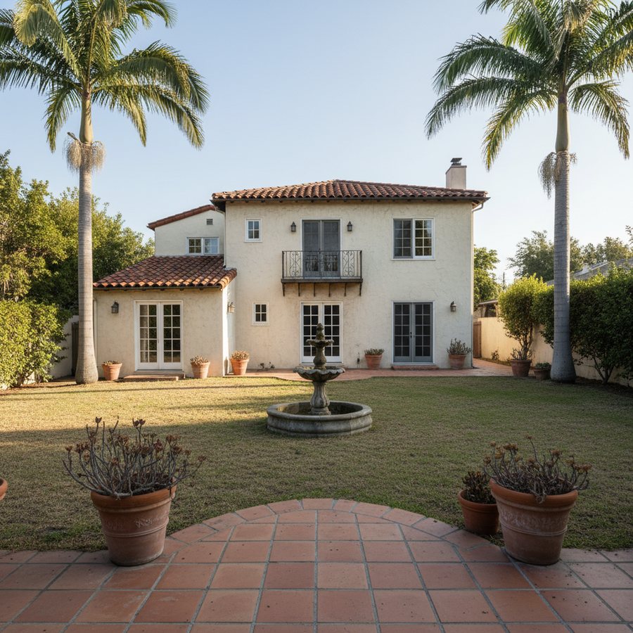 Spanish-Style Pool Build before